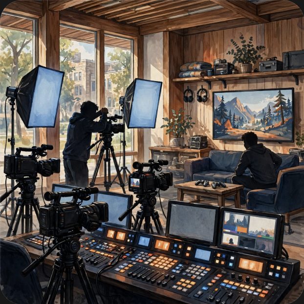 College athletes get their own studio on campus to stream live online