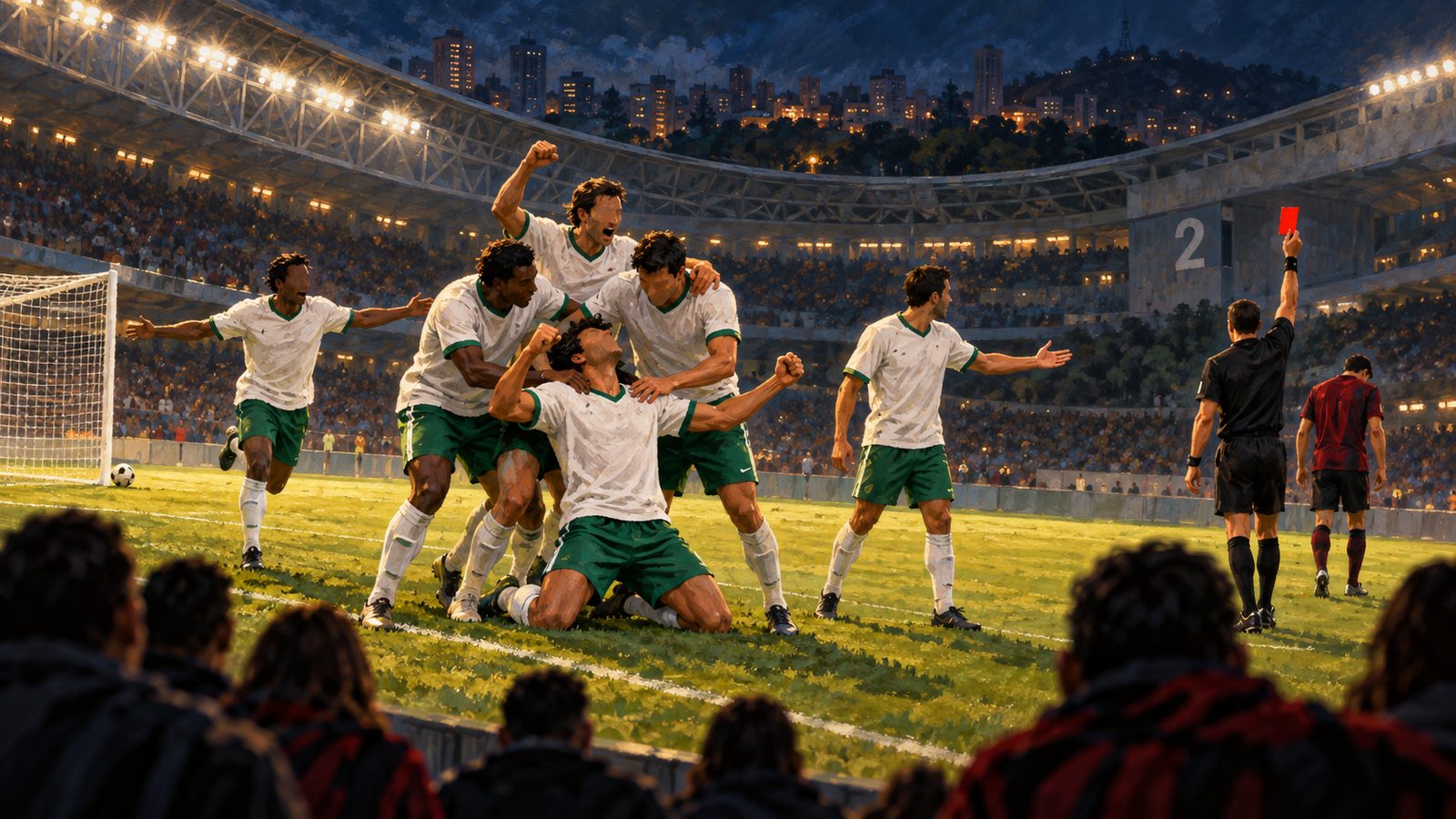 Sociedade Esportiva Palmeiras se puso dos goles arriba antes de quedarse con un jugador menos